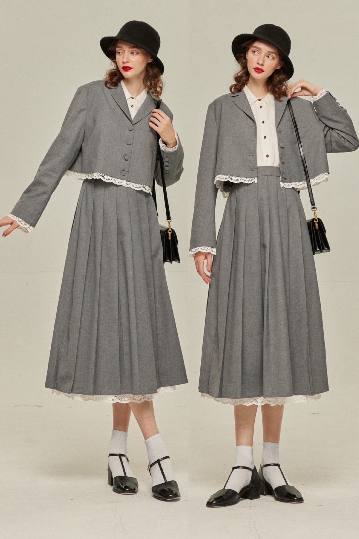 リリーをルルと見間違えた》レーストリミングプリーツスカート