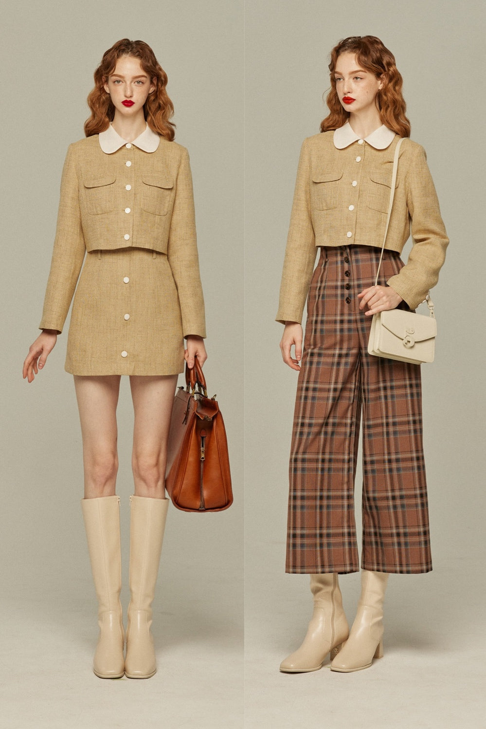 ナイフとフォークを上手に使える》コントラストカラージャケット