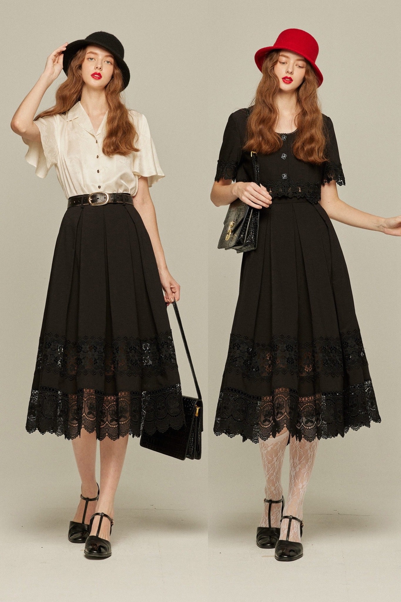 Drawer CARVEN レーストリムスカート 子守唄を歌ってみる？》レーストリムスカート-Black – Tnewties