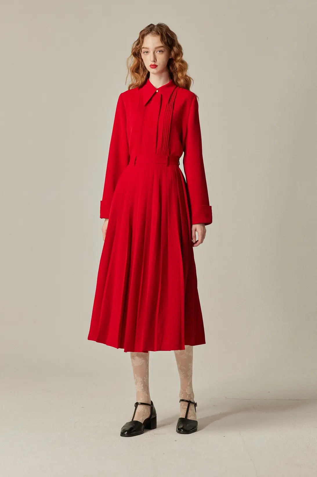 ROSASEN　赤 プリーツスカート Sサイズ 370_12_1.jpg?v=1747044433&