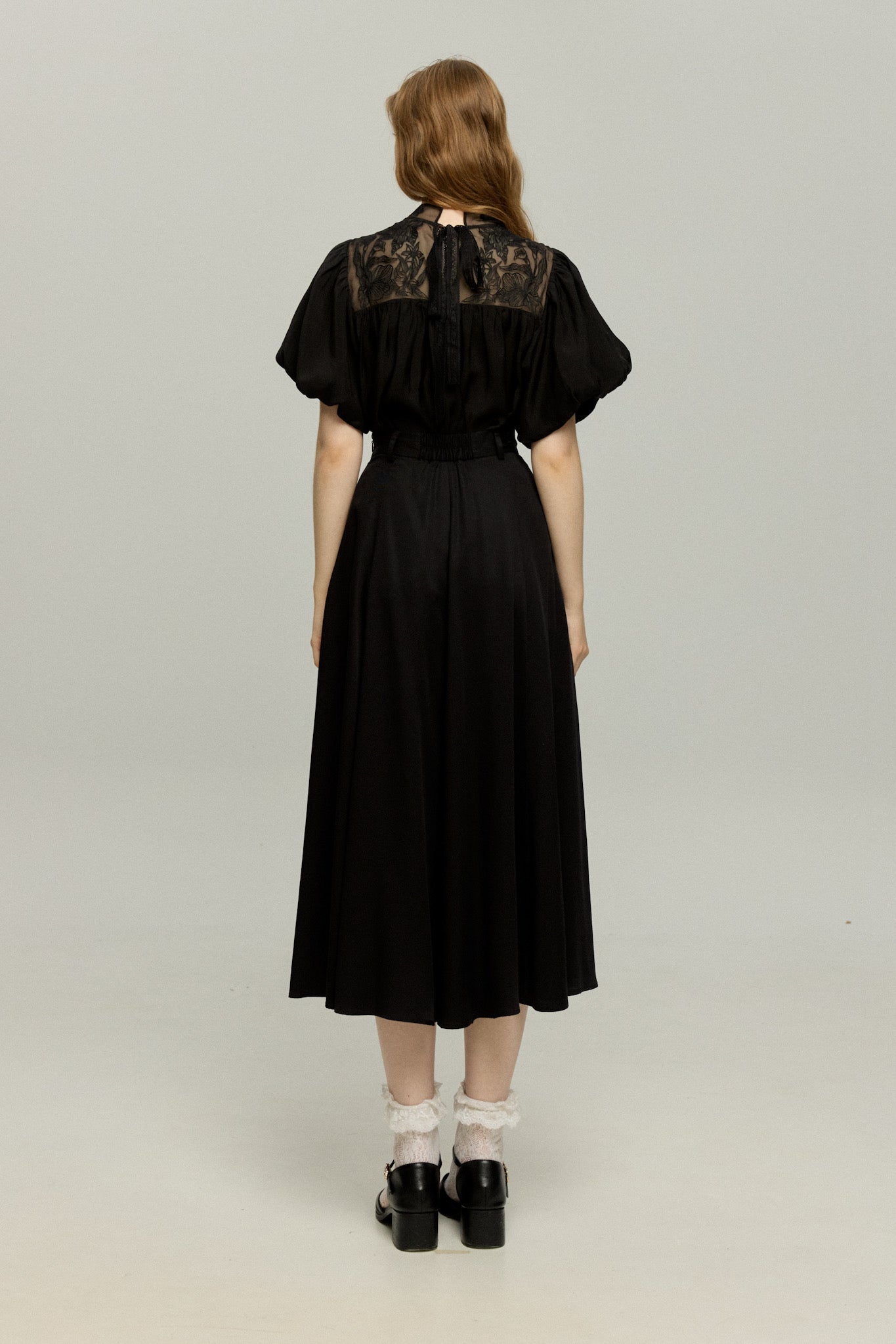 実はフォアグラ未体験》ハイウエストフレアスカート-Black – Tnewties