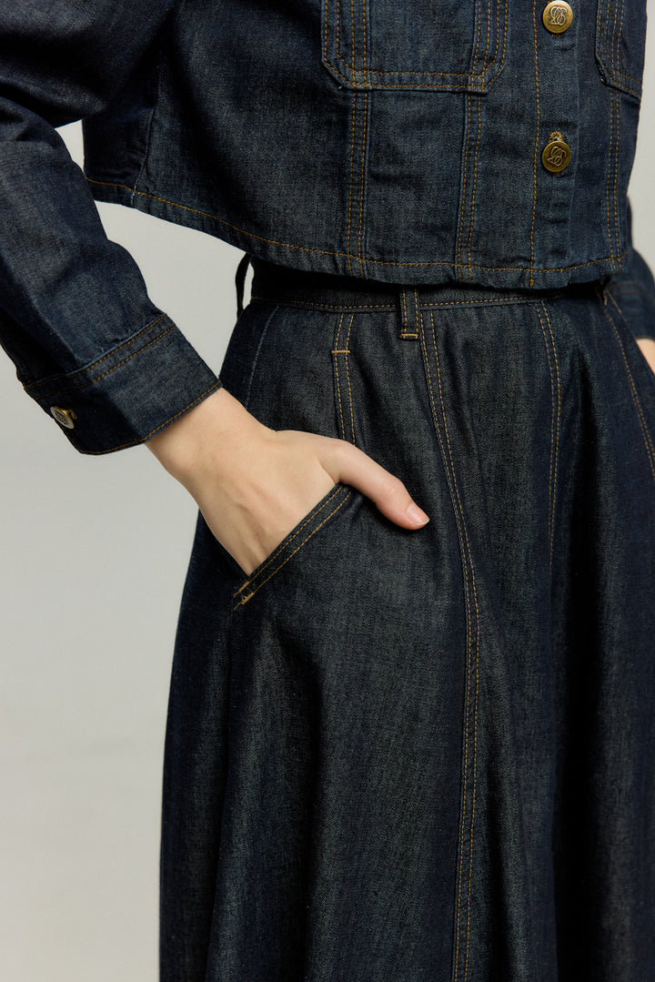 《もうひとつのダイアリー》デニムスカート-Navy