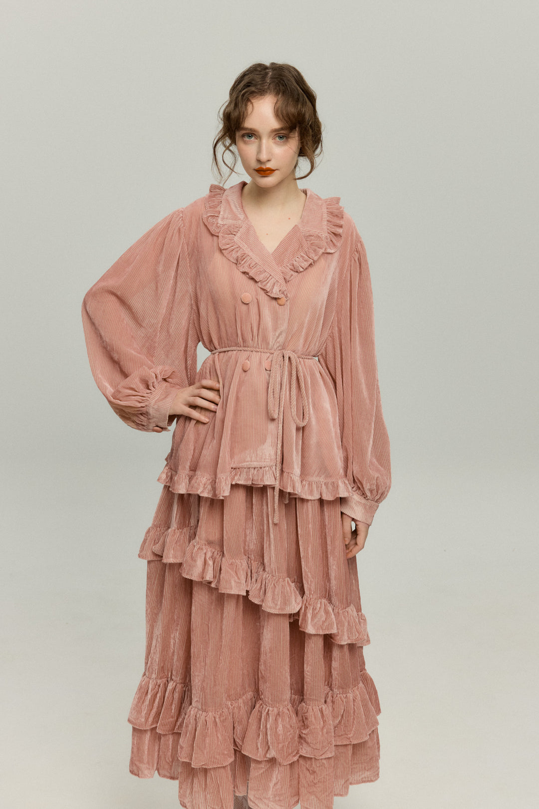 《お城を奪い返しちゃおう》ベルベットサーキュラースカート-Pink