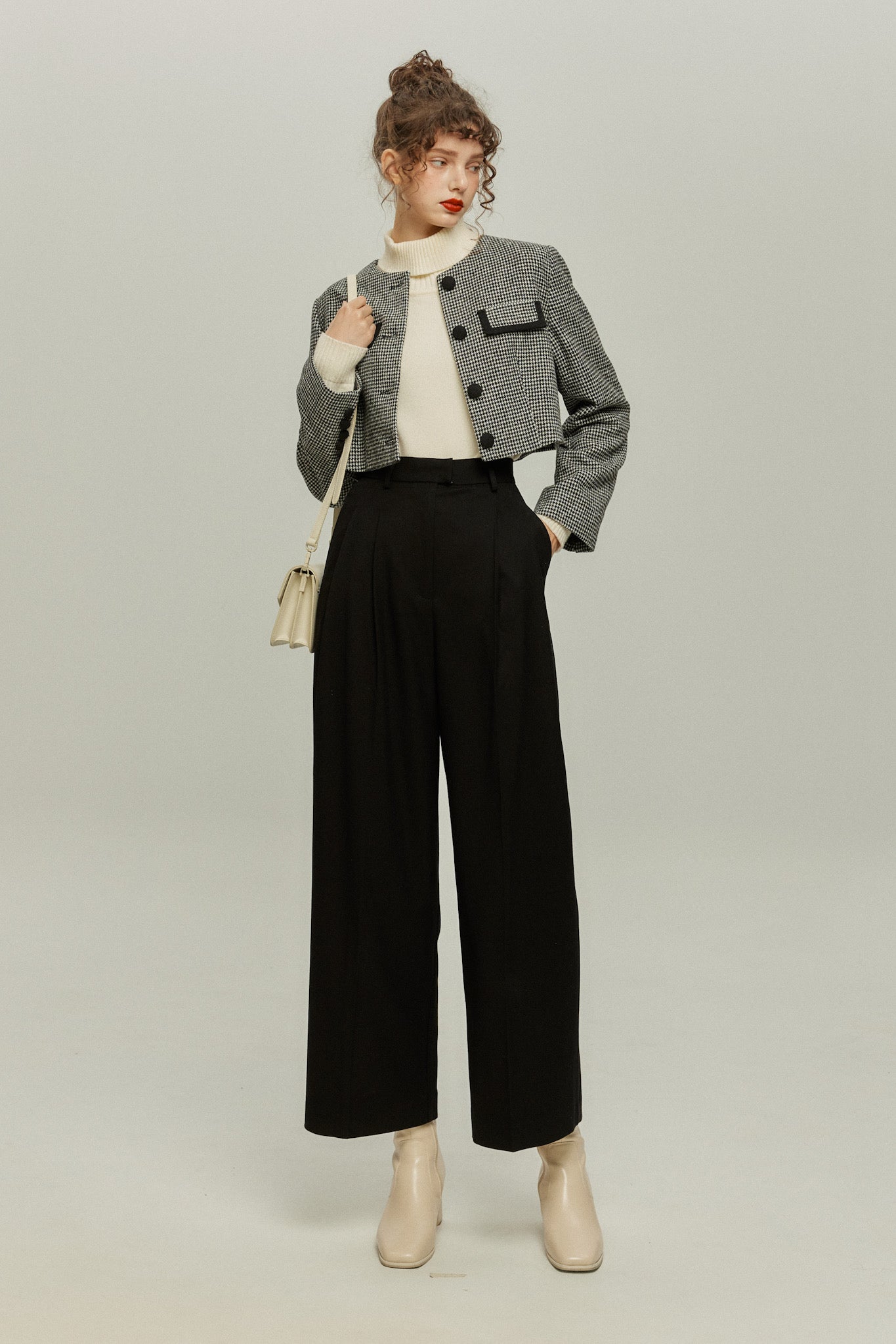 《ペイントパーティー》チェックパターンジャケット-Black