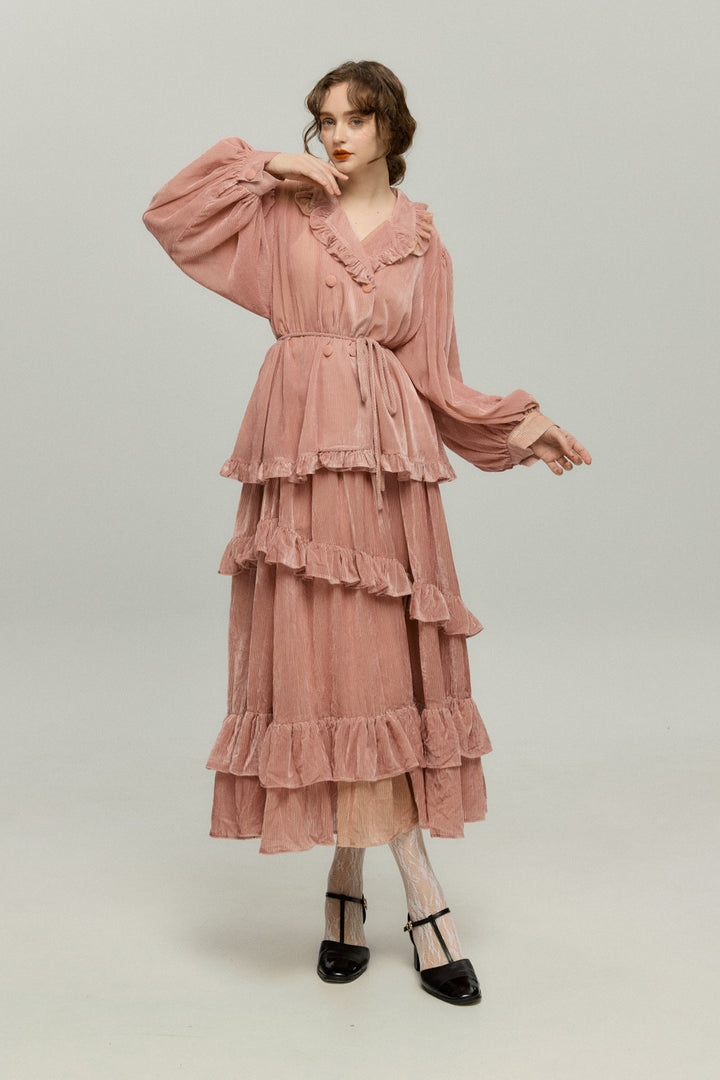 《お城を奪い返しちゃおう》ベルベットサーキュラースカート-Pink