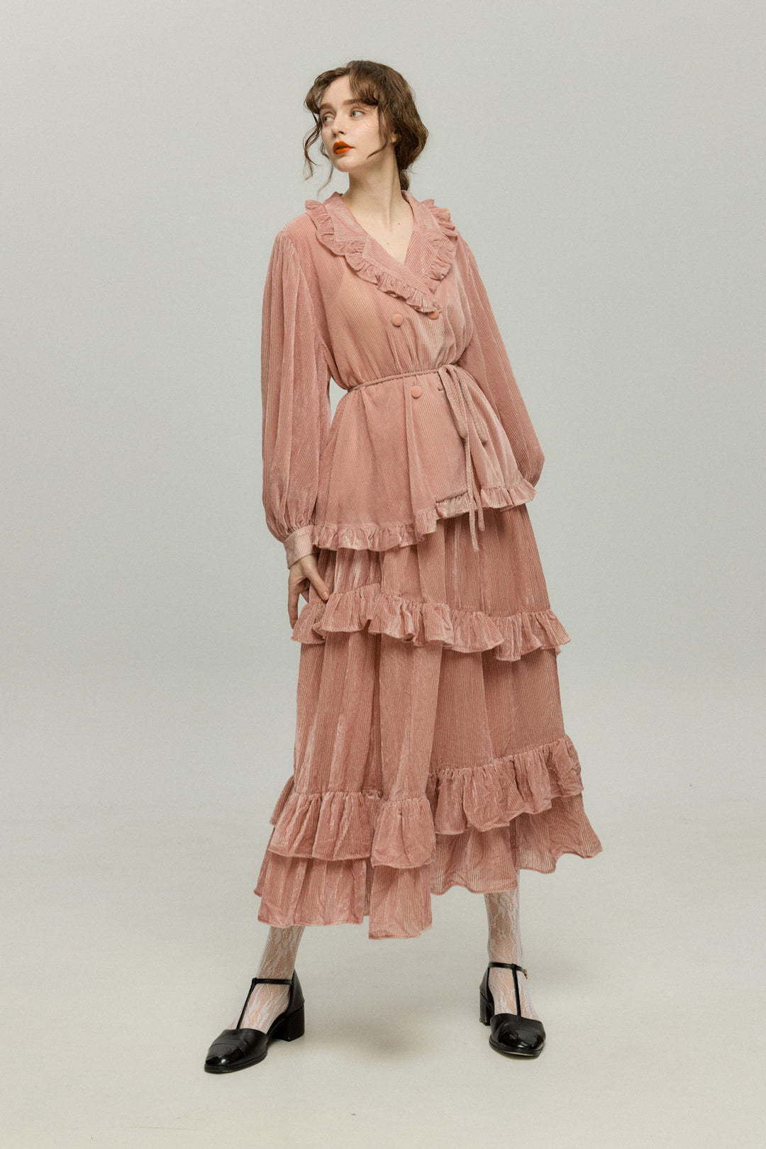 《お城を奪い返しちゃおう》ベルベットサーキュラースカート-Pink
