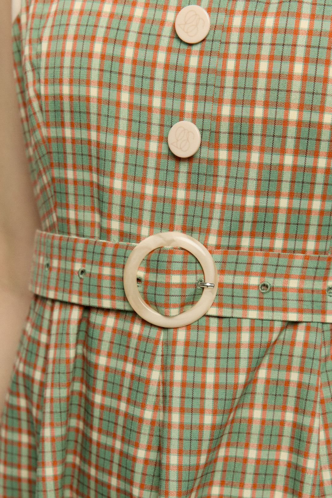 《北京ダックを持ち帰りで》ショルダーストラップハイウエストドレス-Green