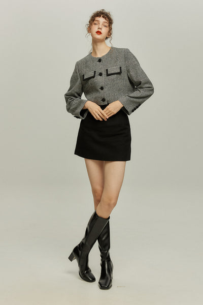 《ペイントパーティー》チェックパターンジャケット-Black