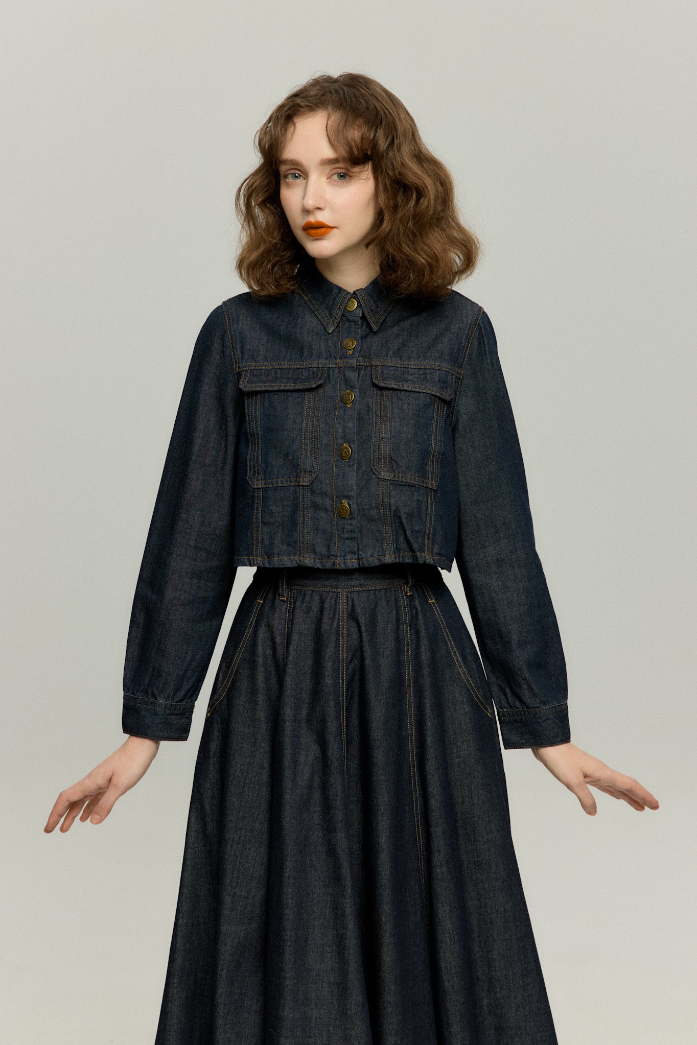 twenties デニムジャケット　ネイビー　M もうひとつのダイアリー》デニムジャケット-Navy – Tnewties