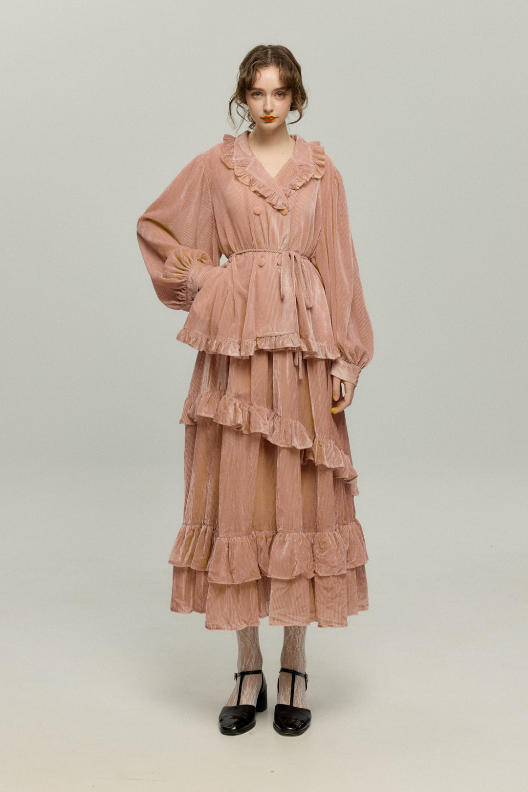 《お城を奪い返しちゃおう》ベルベットサーキュラースカート-Pink