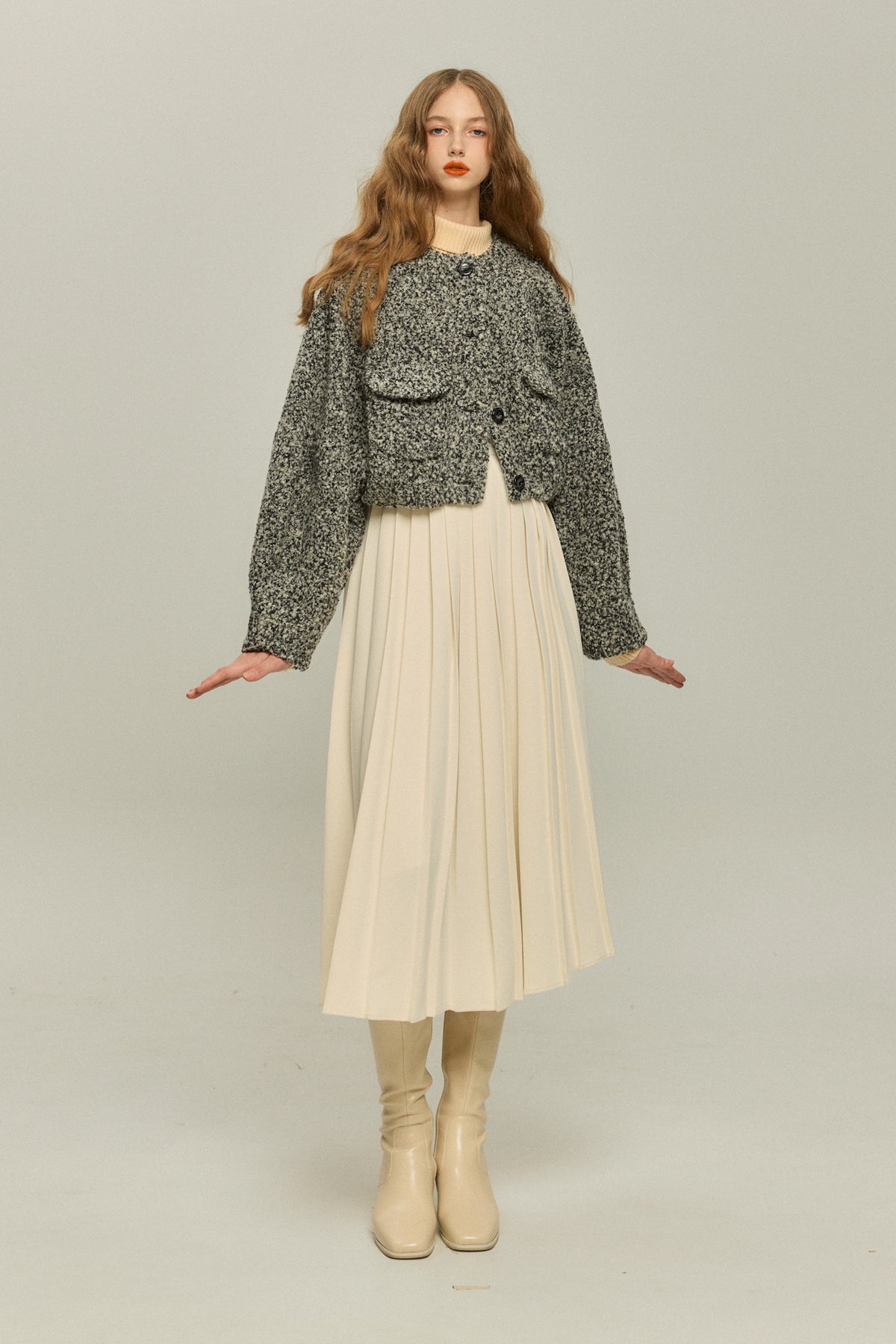 《I added the eyes, nose and mouth》 Dolman sleeve jacket - Black