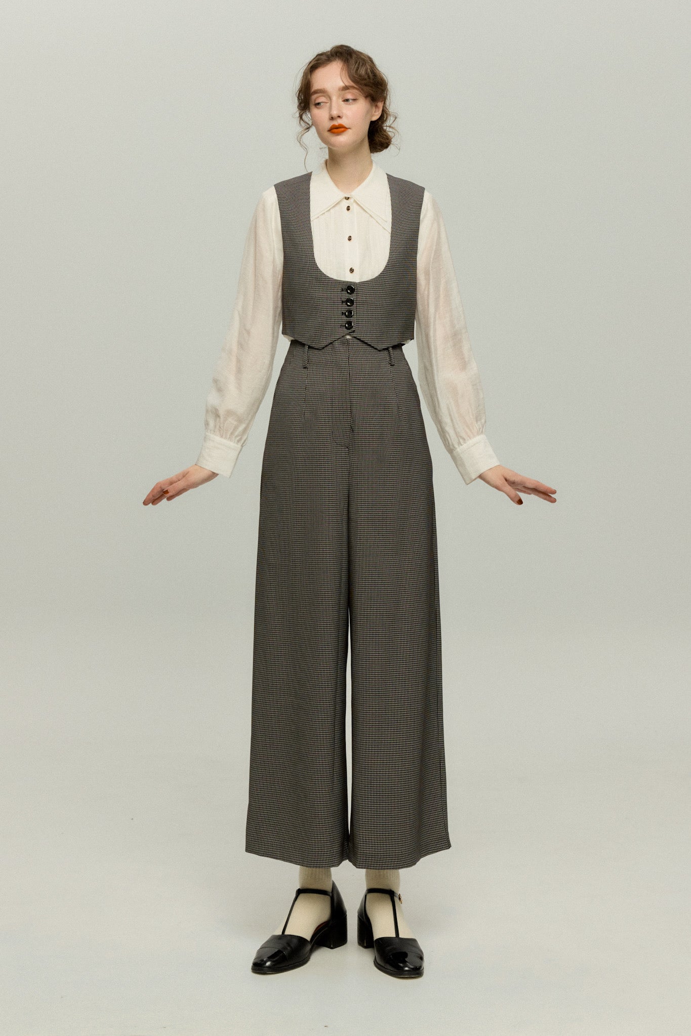 実はフォアグラ未体験》クロップドベスト-Check – Tnewties
