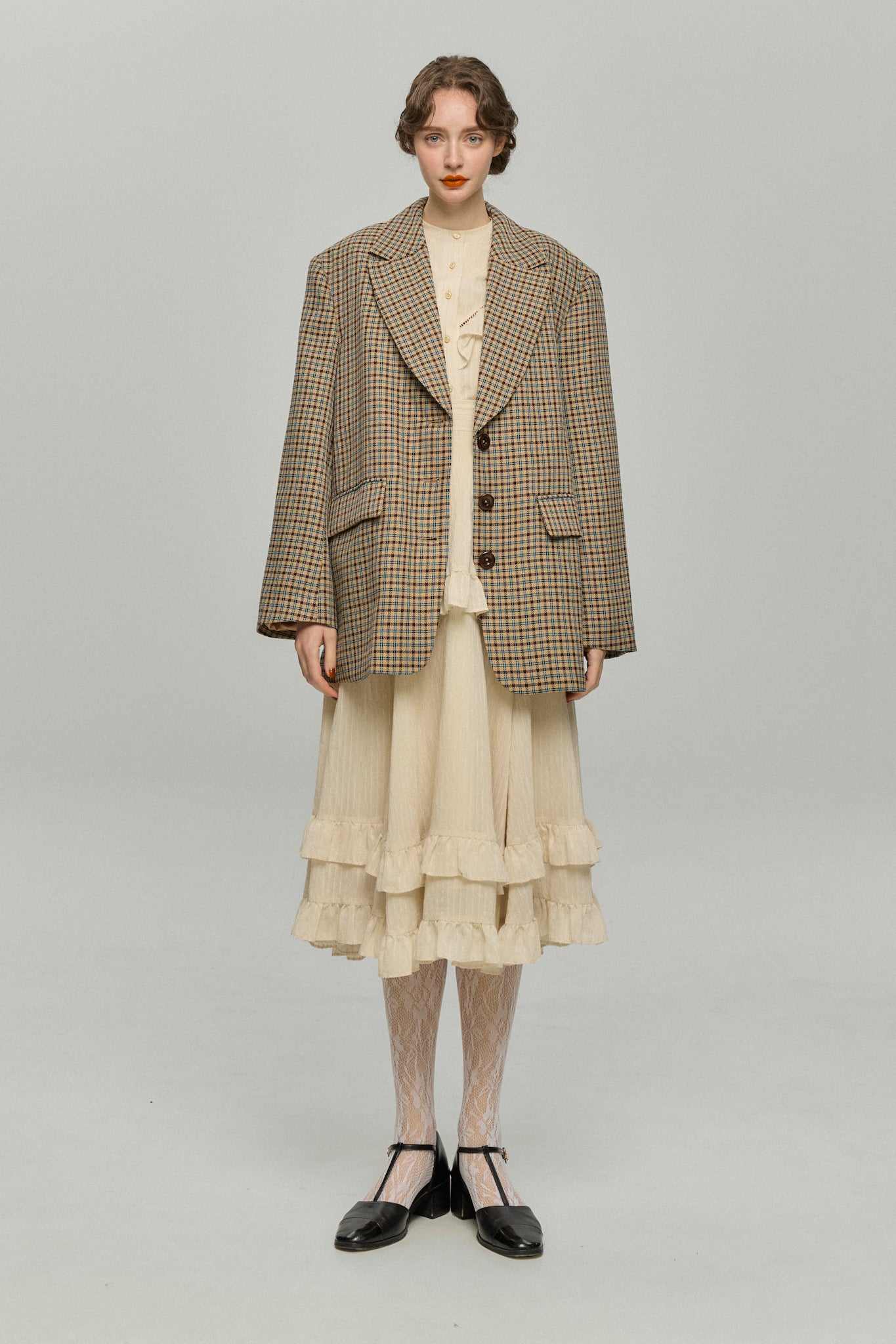 月の呪文を唱えて》フレアスリーブフリルブラウス-Ivory – Tnewties