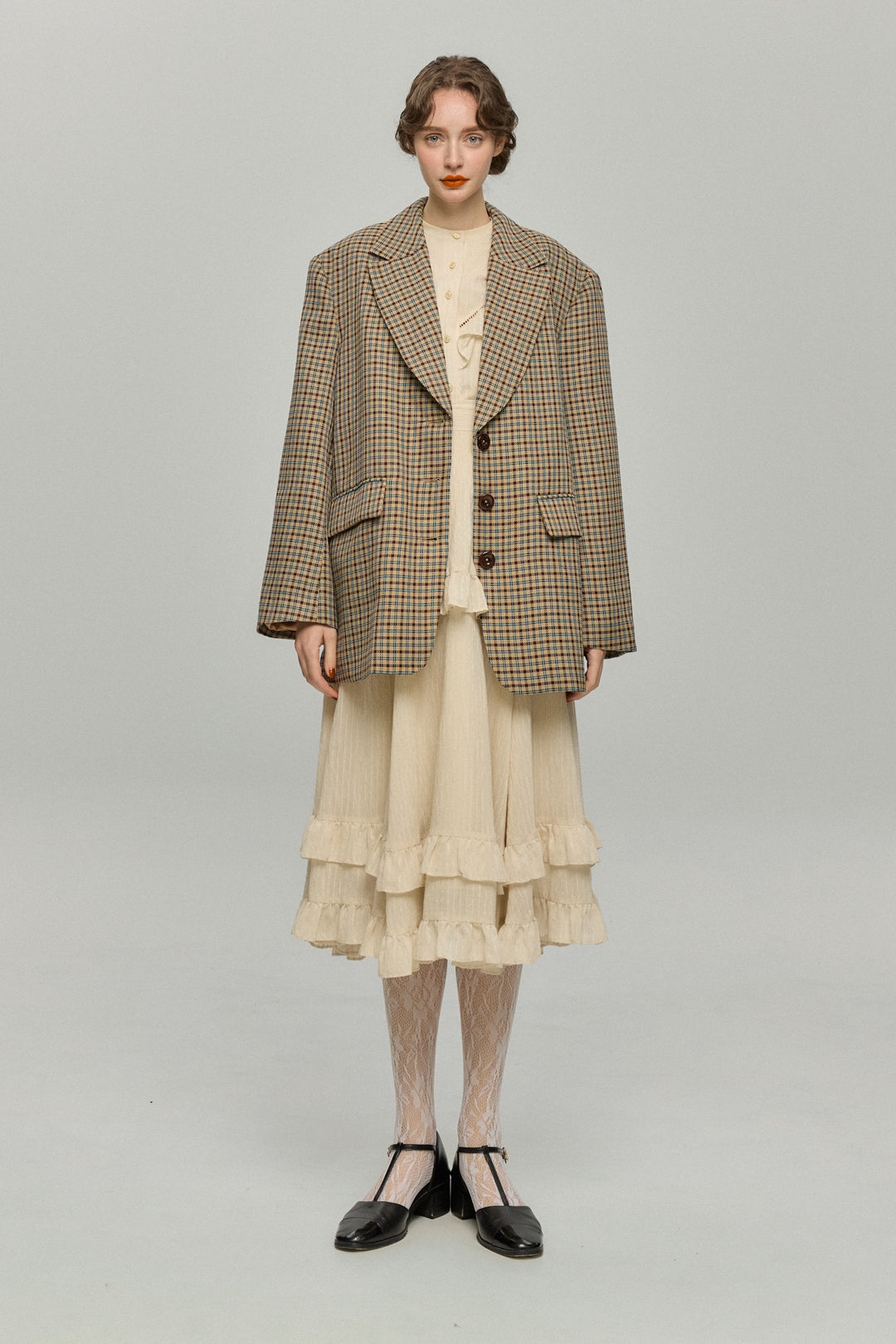 月の呪文を唱えて》レイヤードフリルスカート-Ivory – Tnewties