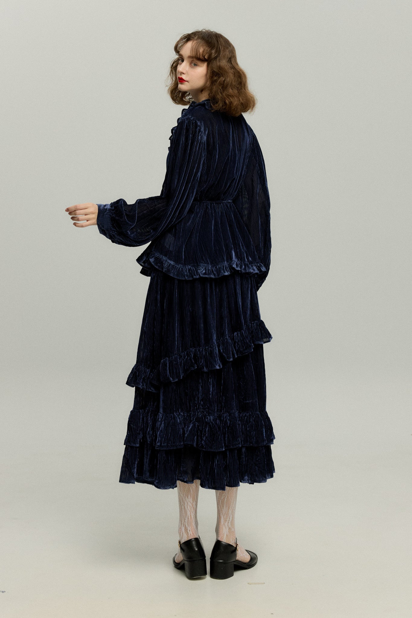 お城を奪い返しちゃおう》ベルベットサーキュラースカート-Navy – Tnewties