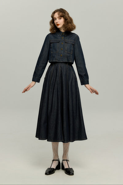 もうひとつのダイアリー》デニムスカート-Navy – Tnewties