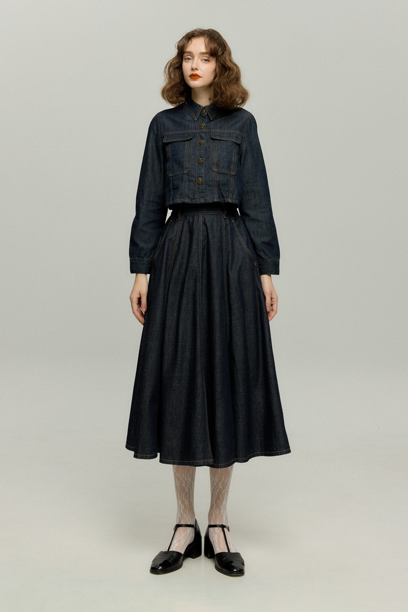 もうひとつのダイアリー》デニムスカート-Navy – Tnewties