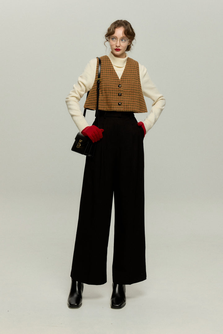 《Night Gardener》Check pattern vest-Yellow