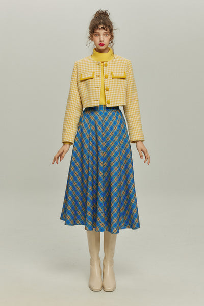 《ペイントパーティー》チェックパターンジャケット-Yellow