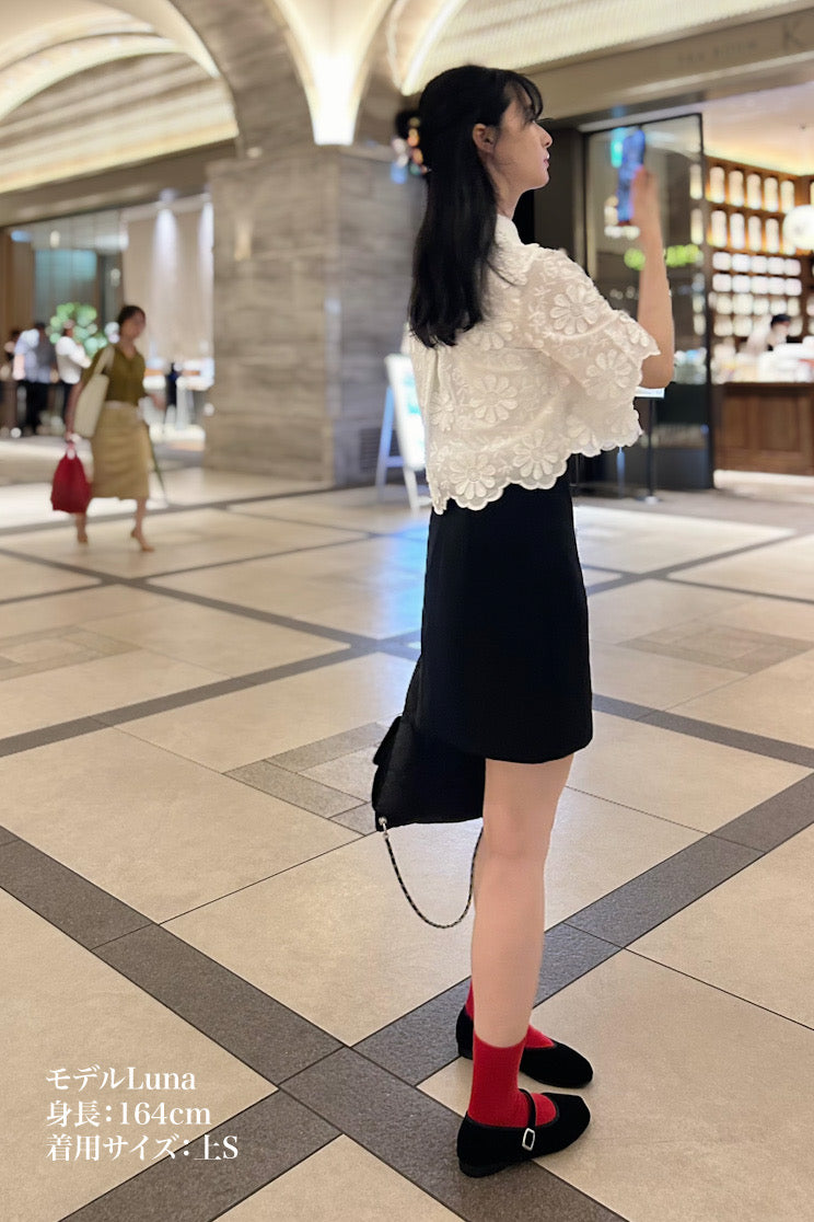 テレビで見た彼女》レースエンブロイダリーシャツ-White – Tnewties