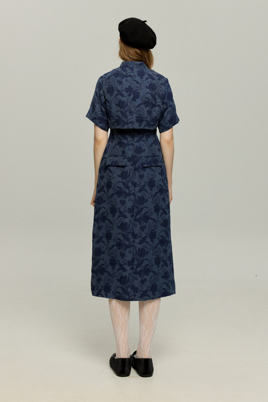 《箸の持ち方》チャイナバックルジャケット-Navy
