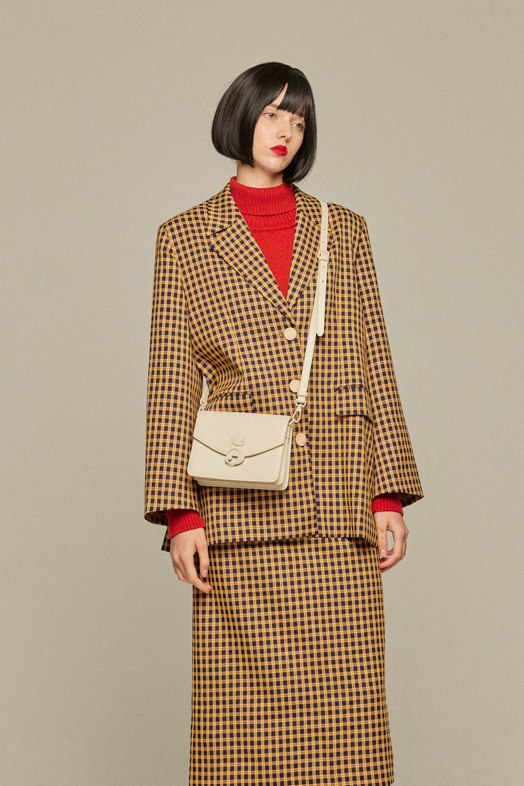 2点まとめてのみ　theredthread 即完♡ インナーセット　スカート ツインルームでお願いします》ベルト付きチェックパターンスカート