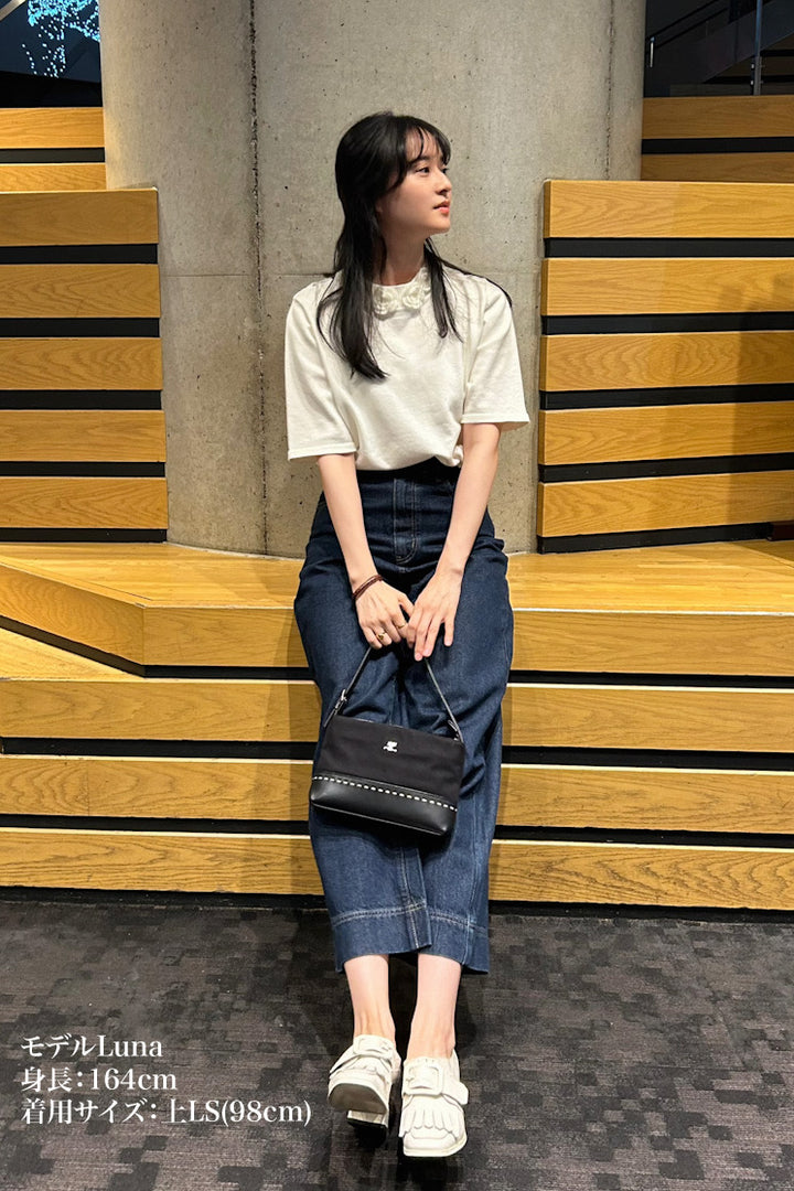 《지갑 속의 사진》 하이웨스트 스트레이트 데님 팬츠