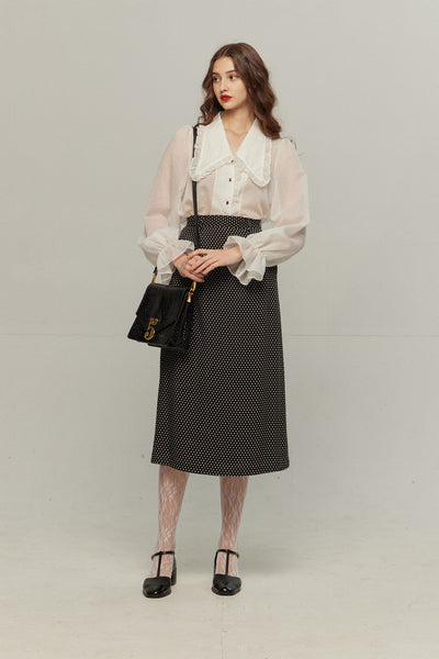 《Sunglasses for onion cut》High waisted wide leg pants