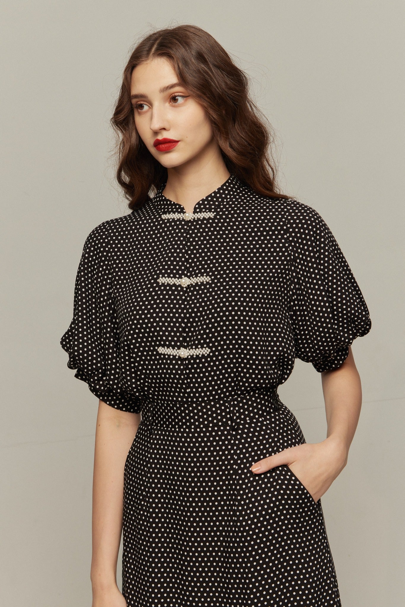 《Cast the moon spell》Flare sleeve frilled blouse