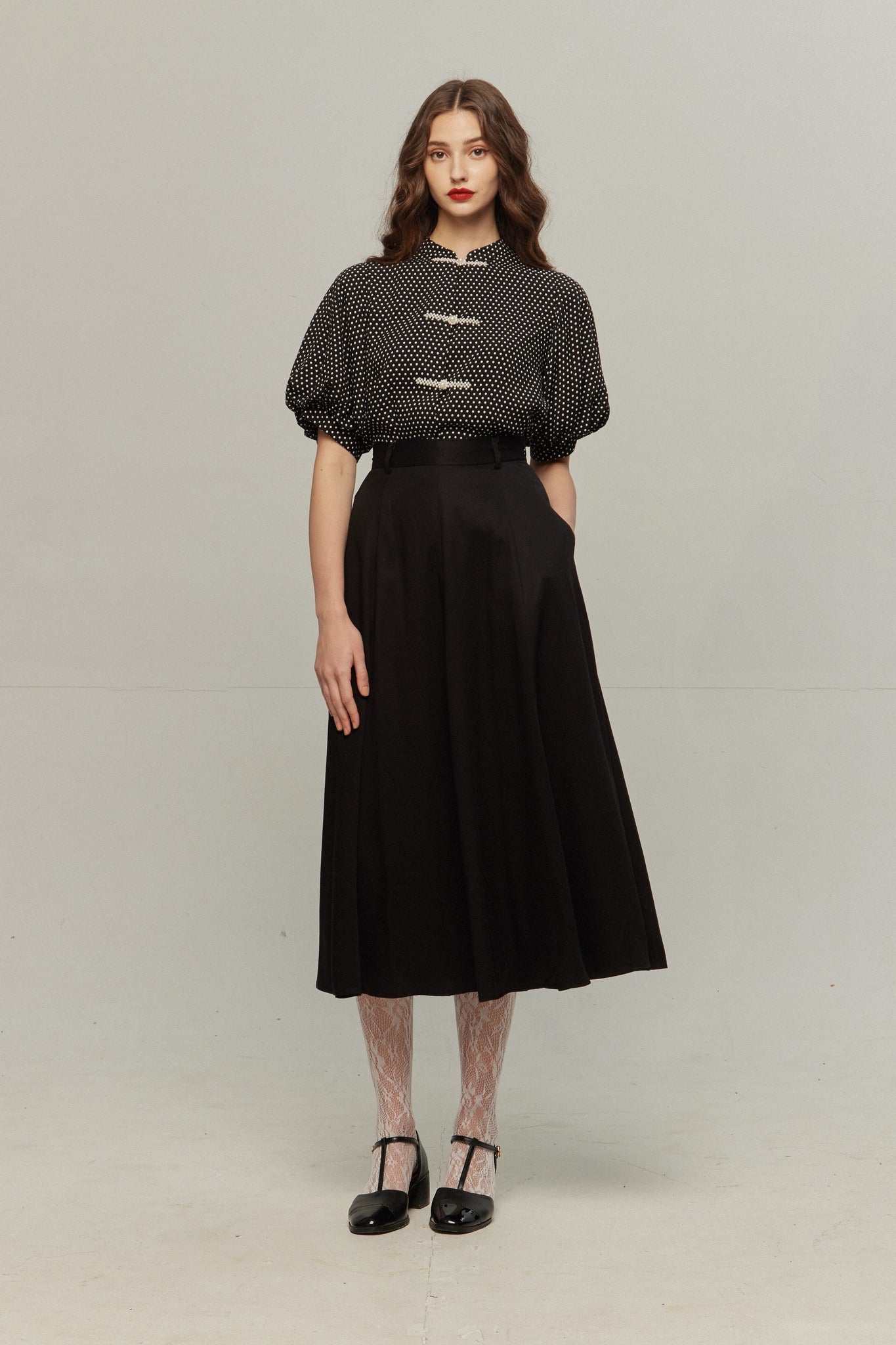 《Cast the moon spell》Flare sleeve frilled blouse