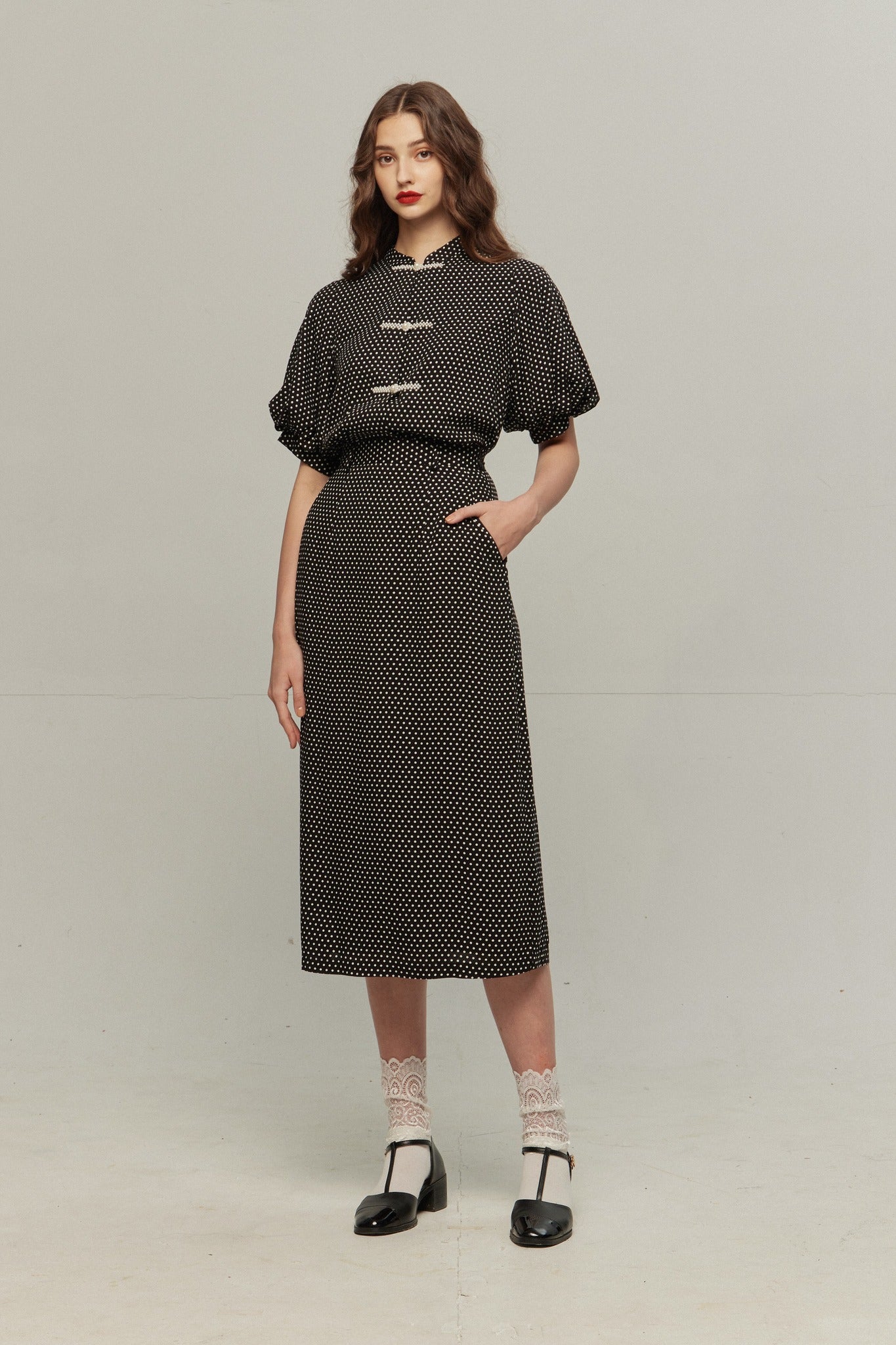 《Sunglasses for onion cut》High waisted wide leg pants
