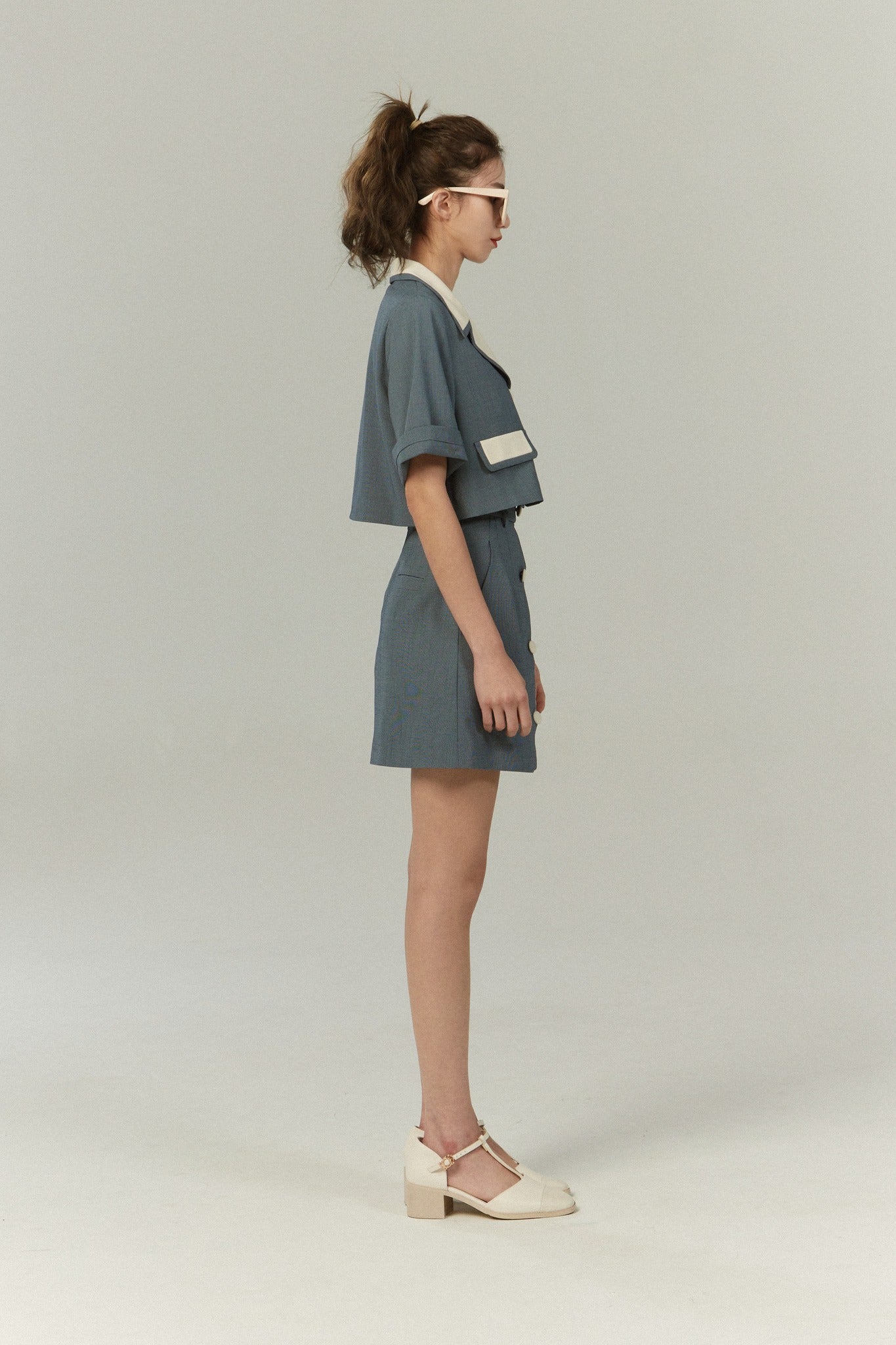 《Sunglasses for onion cut》High waisted wide leg pants