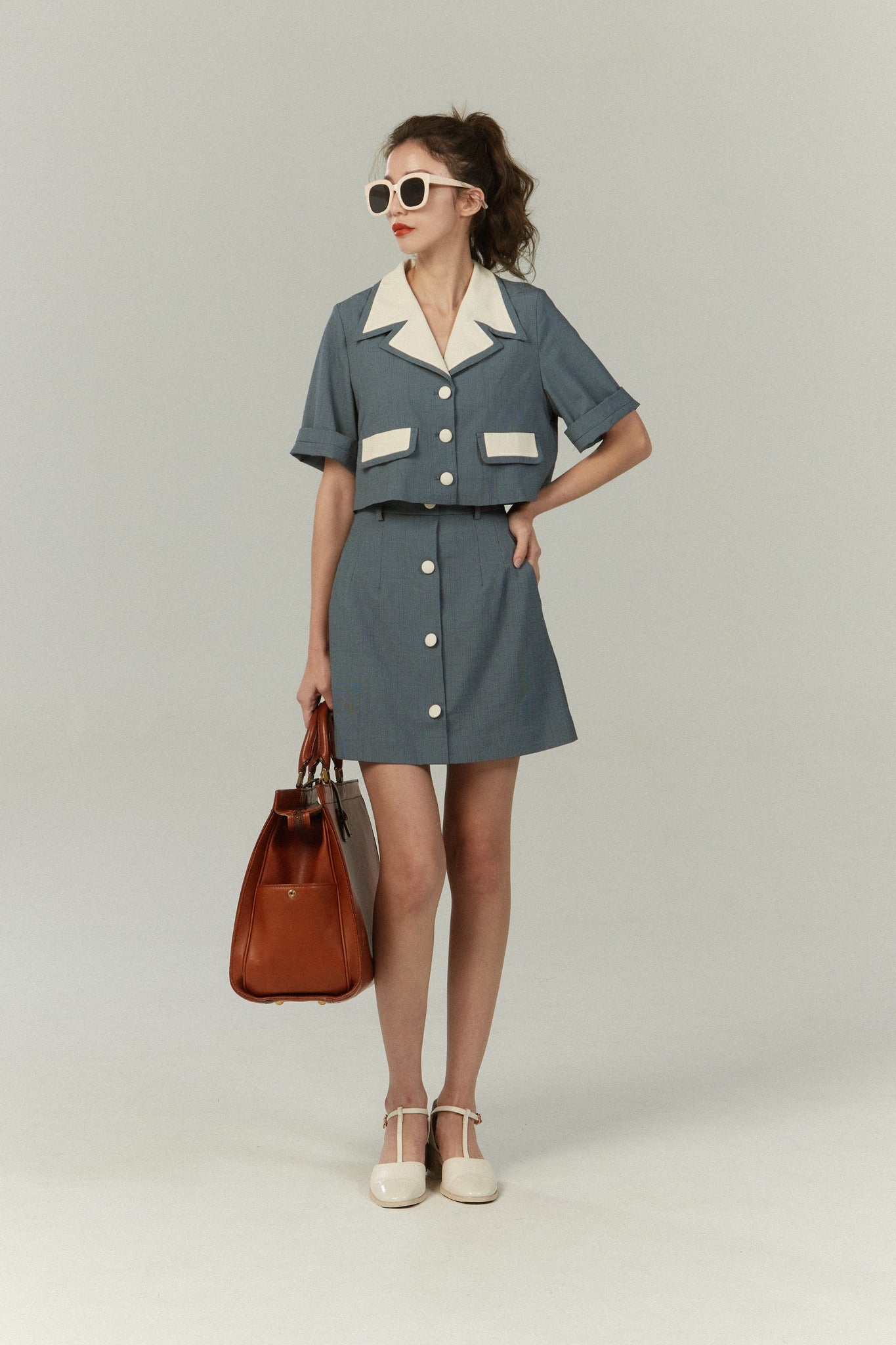 《Sunglasses for onion cut》High waisted wide leg pants