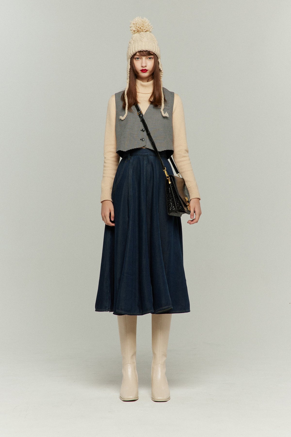 [Reprint]《Merlin's Beard》Check Cropped Vest