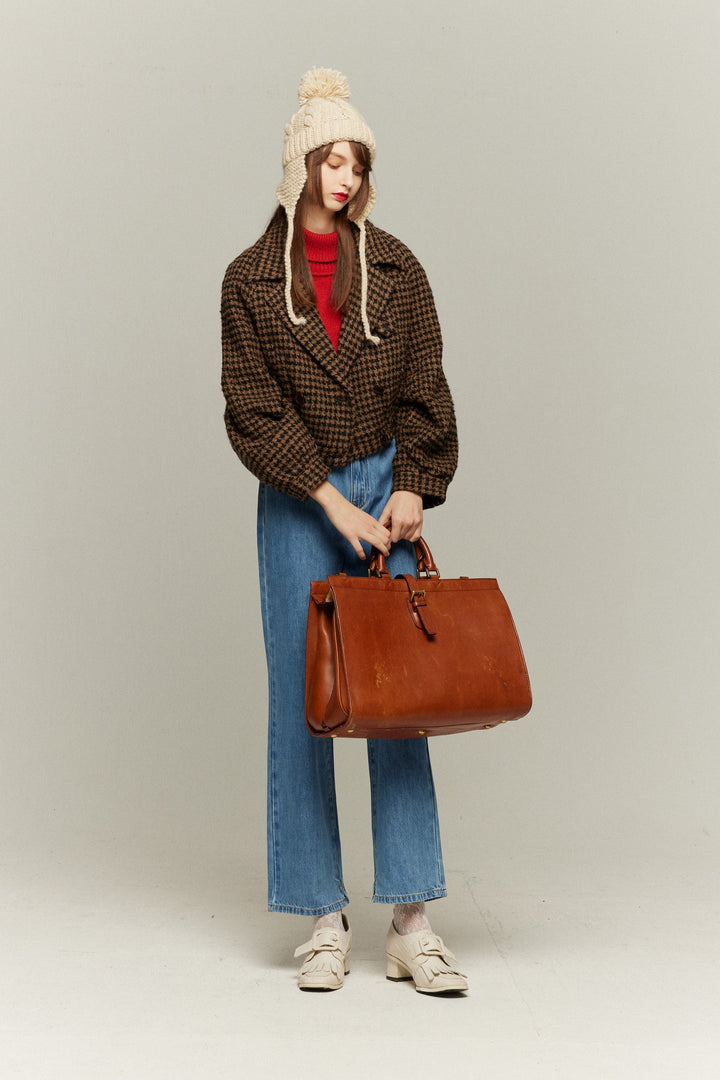 チケットはすべて完売》2wayダブルブレストデザインジャケット-Brown