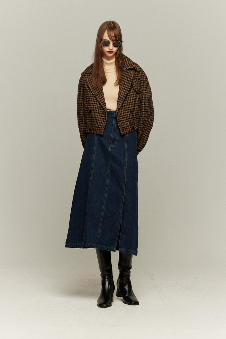 チケットはすべて完売》2wayダブルブレストデザインジャケット-Brown