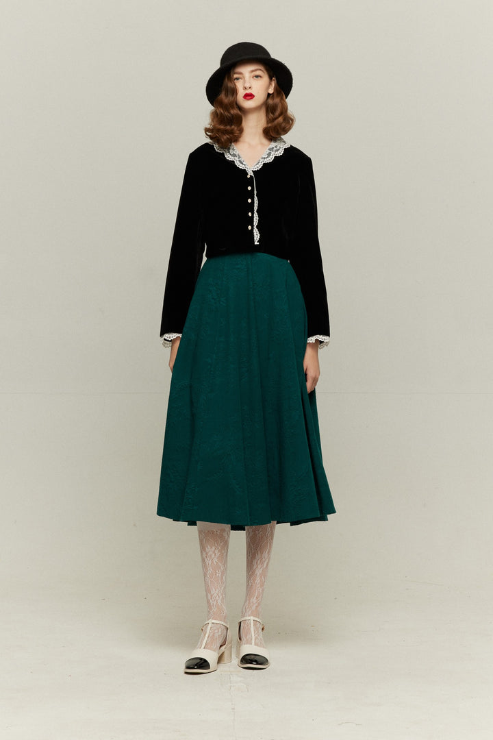 [British accent pronunciation] Lace trim tops-Black