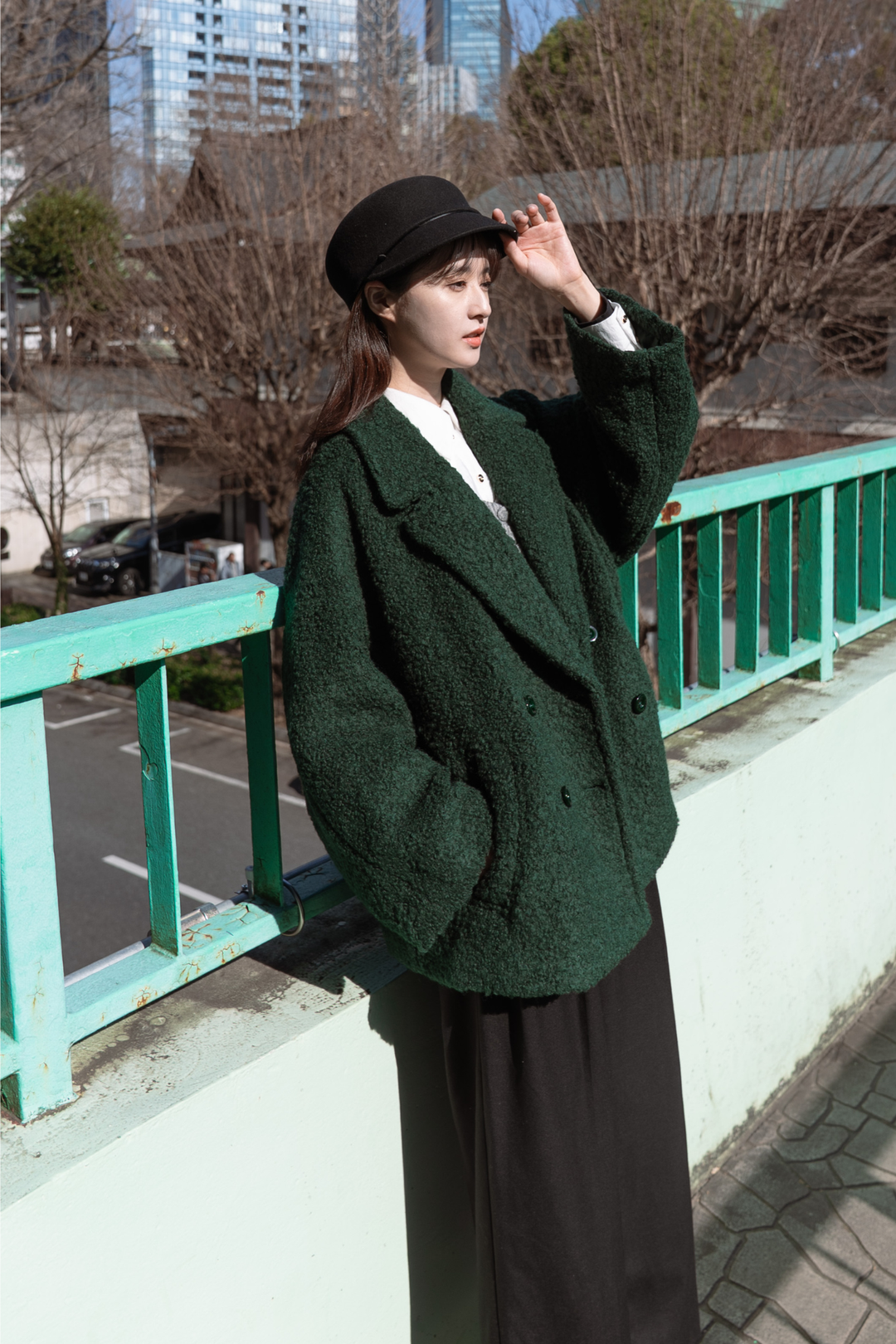 《デザートお願いします》ダブルブレストジャケット-Green