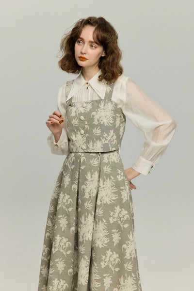 《新しい石鹸に変えた》ジャガードベスト-Gray