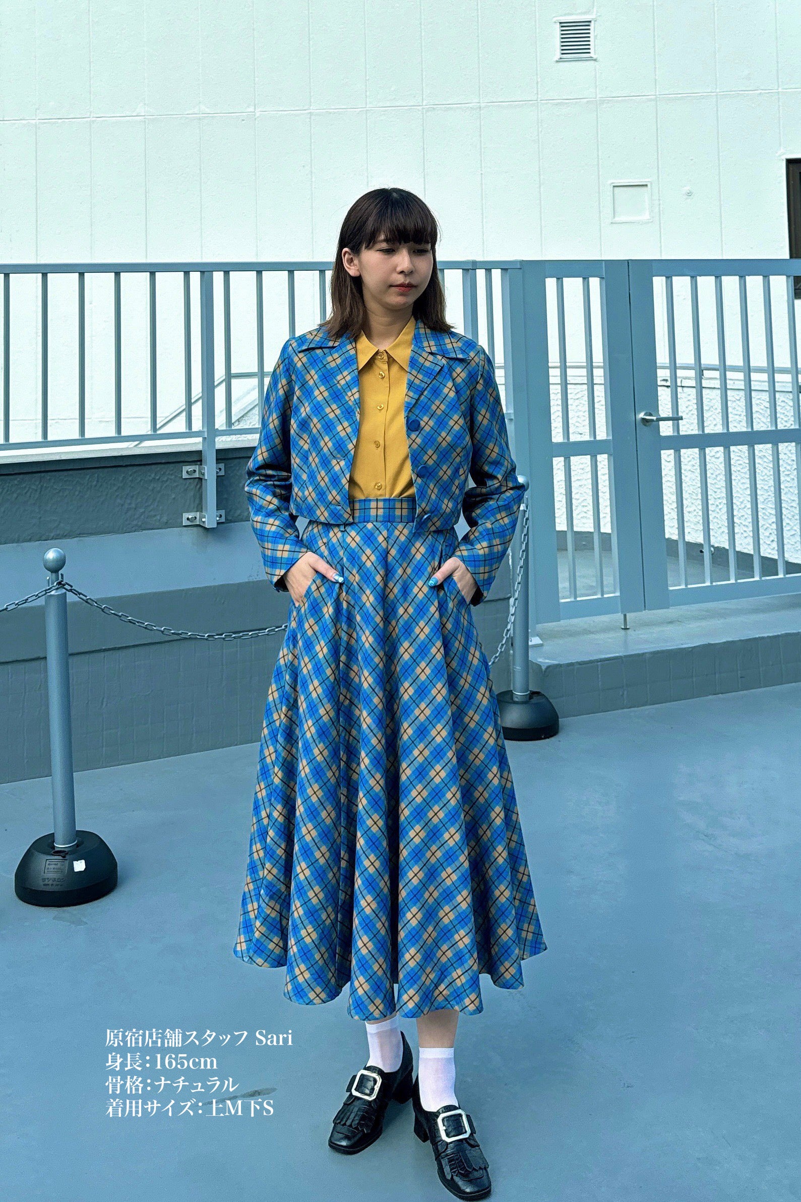 Tnewties トゥエンティーズ　湖へピクニックに連れて行って　セット 湖へピクニックに連れて行って》ハイウエストチェックフレアスカート