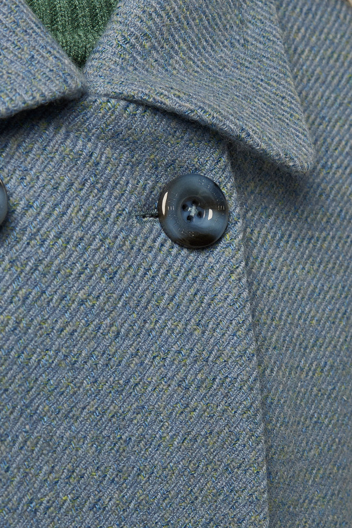 《アリ観察日記》コクーンシルエットダブルブレストコート-Gray Blue