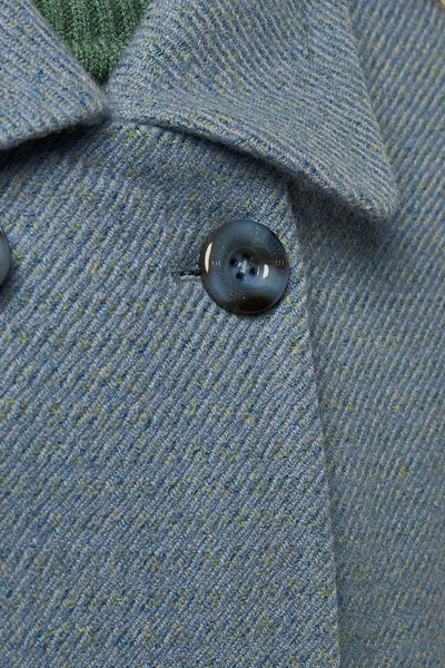 《アリ観察日記》コクーンシルエットダブルブレストコート-Gray Blue