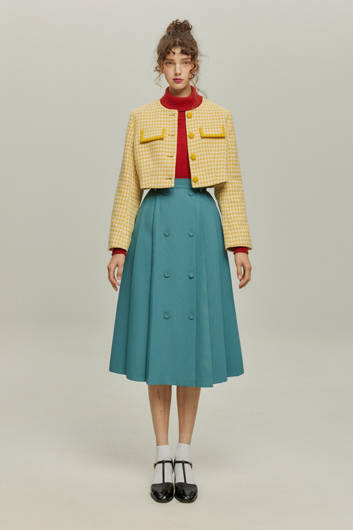 《ペイントパーティー》チェックパターンジャケット-Yellow