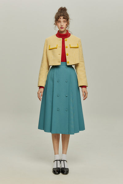 《ペイントパーティー》チェックパターンジャケット-Yellow