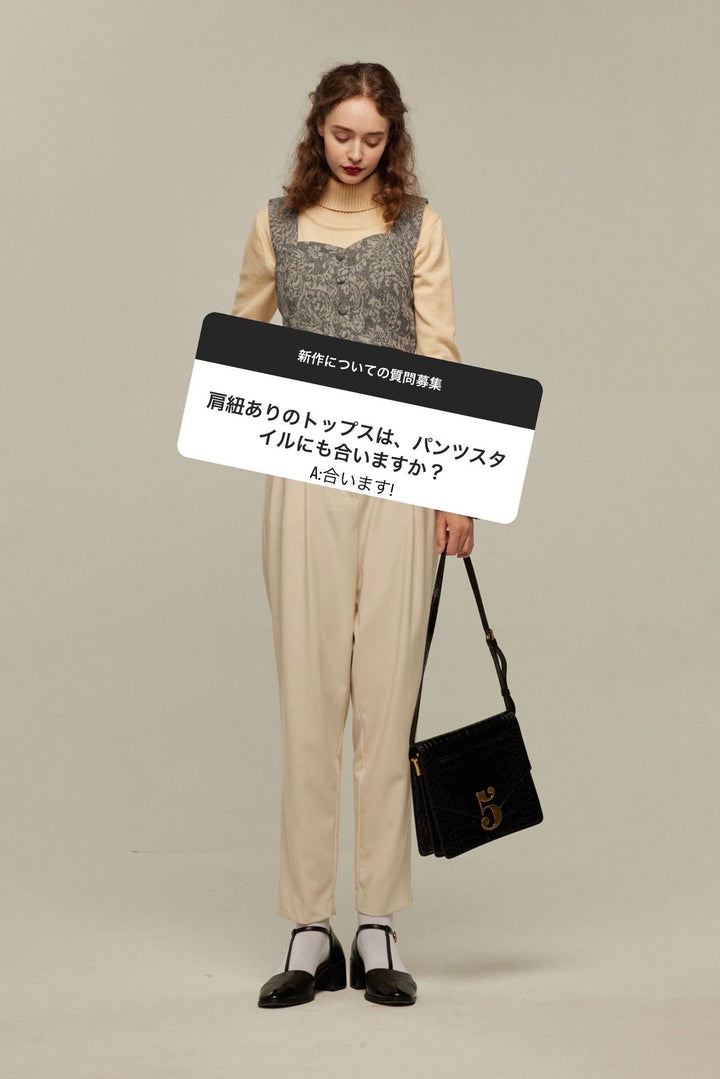 《その中の1枚は偽札》シノワズリジャガード2wayベスト-Gray