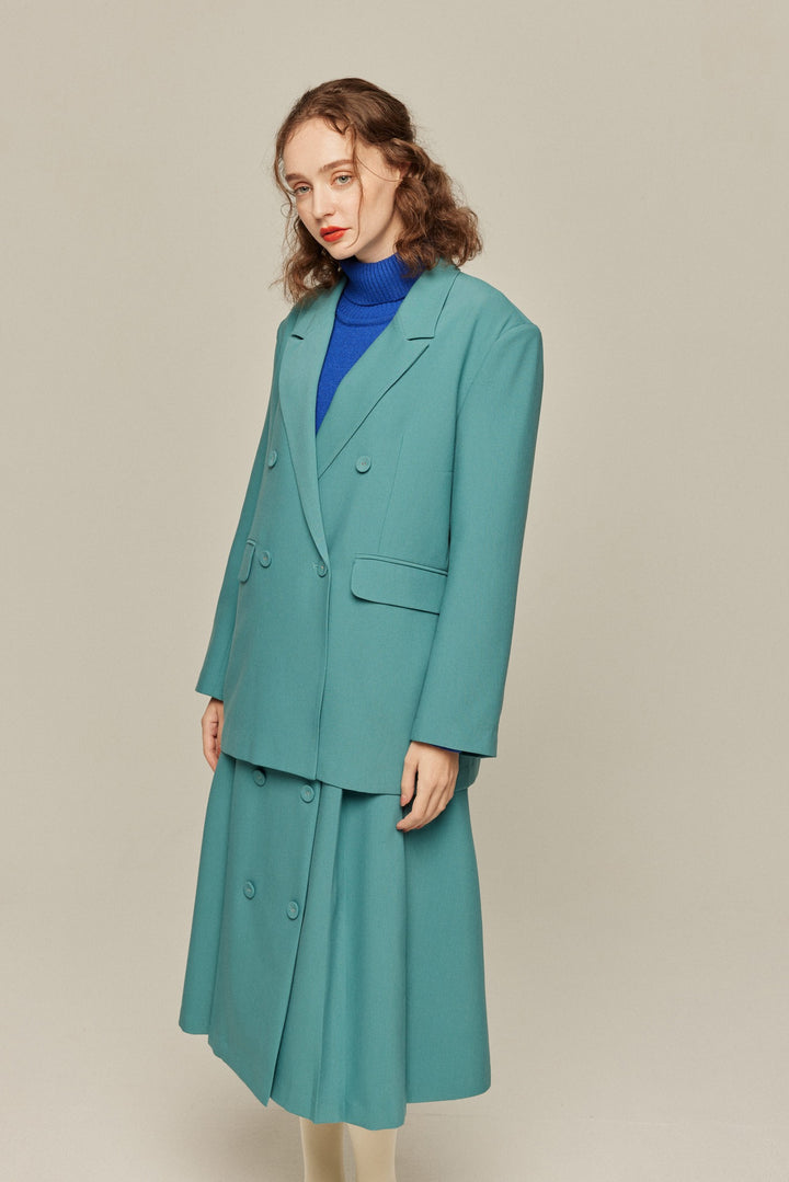 羊にまつ毛はあったっけ？》ダブルブレストジャケット-Blue – Tnewties