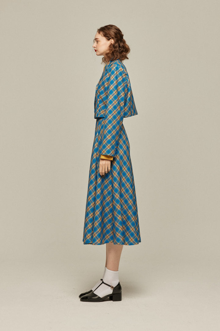 湖へピクニックに連れて行って》クロップドチェックトップス