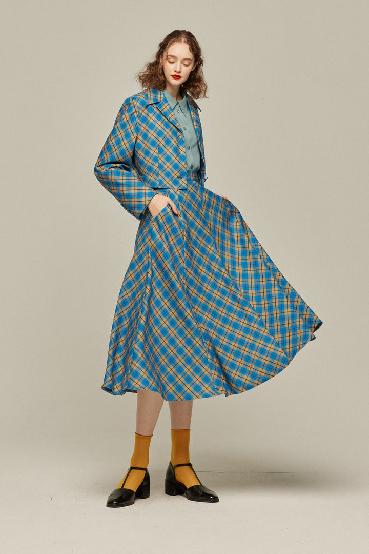 [Take me on a picnic to the lake] Cropped check tops