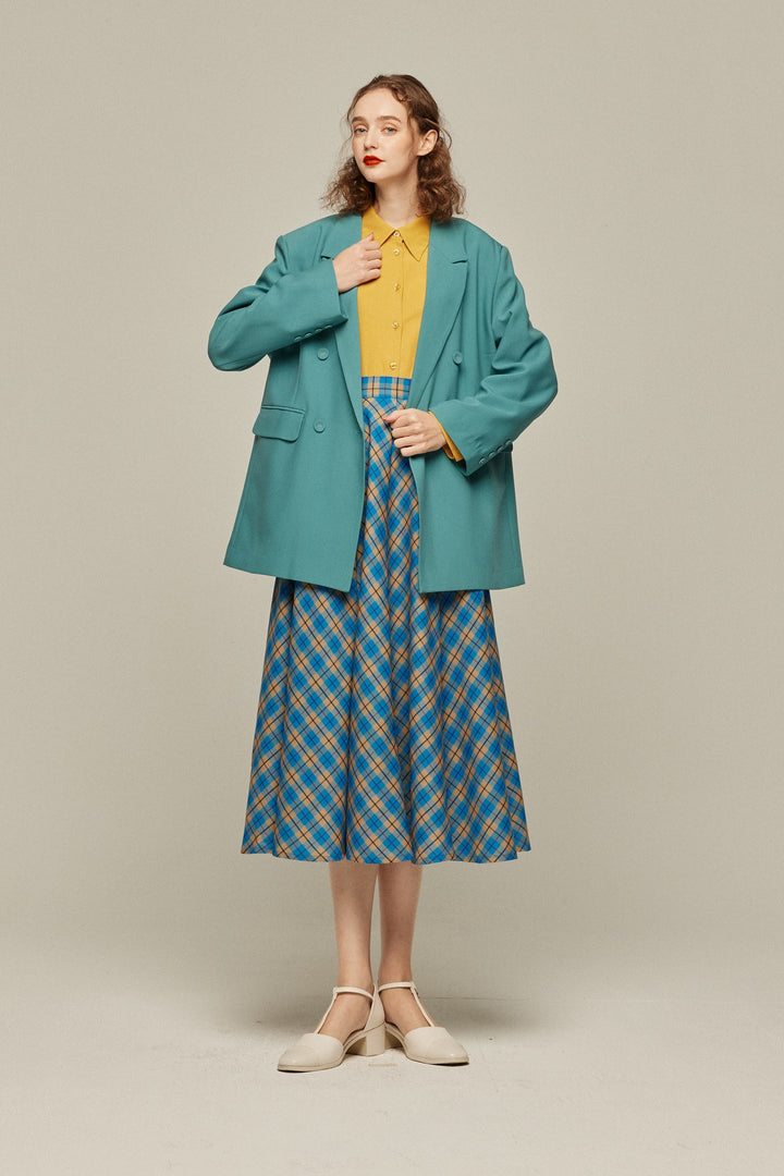 TNEWTIES 羊にまつ毛はあったっけ？ 羊にまつ毛はあったっけ？》ダブルブレストジャケット-Blue