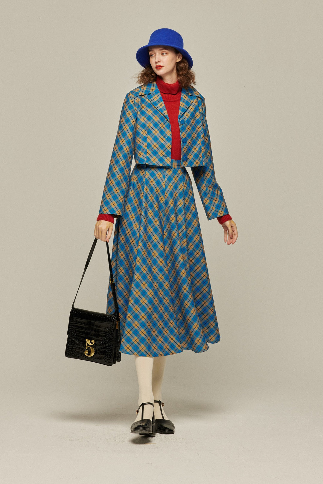 未使用級✨ トゥエンティーズ　湖へピクニックに連れて行って　チェックスカート 湖へピクニックに連れて行って》クロップドチェックトップス